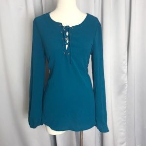 Turquoise tunic flowy top.